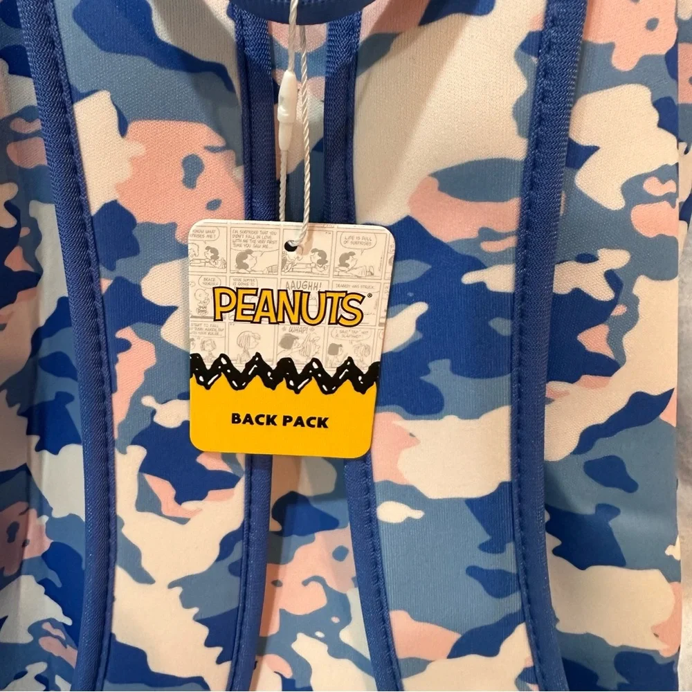 Blue and Pink Camouflage Snoopy Backpack